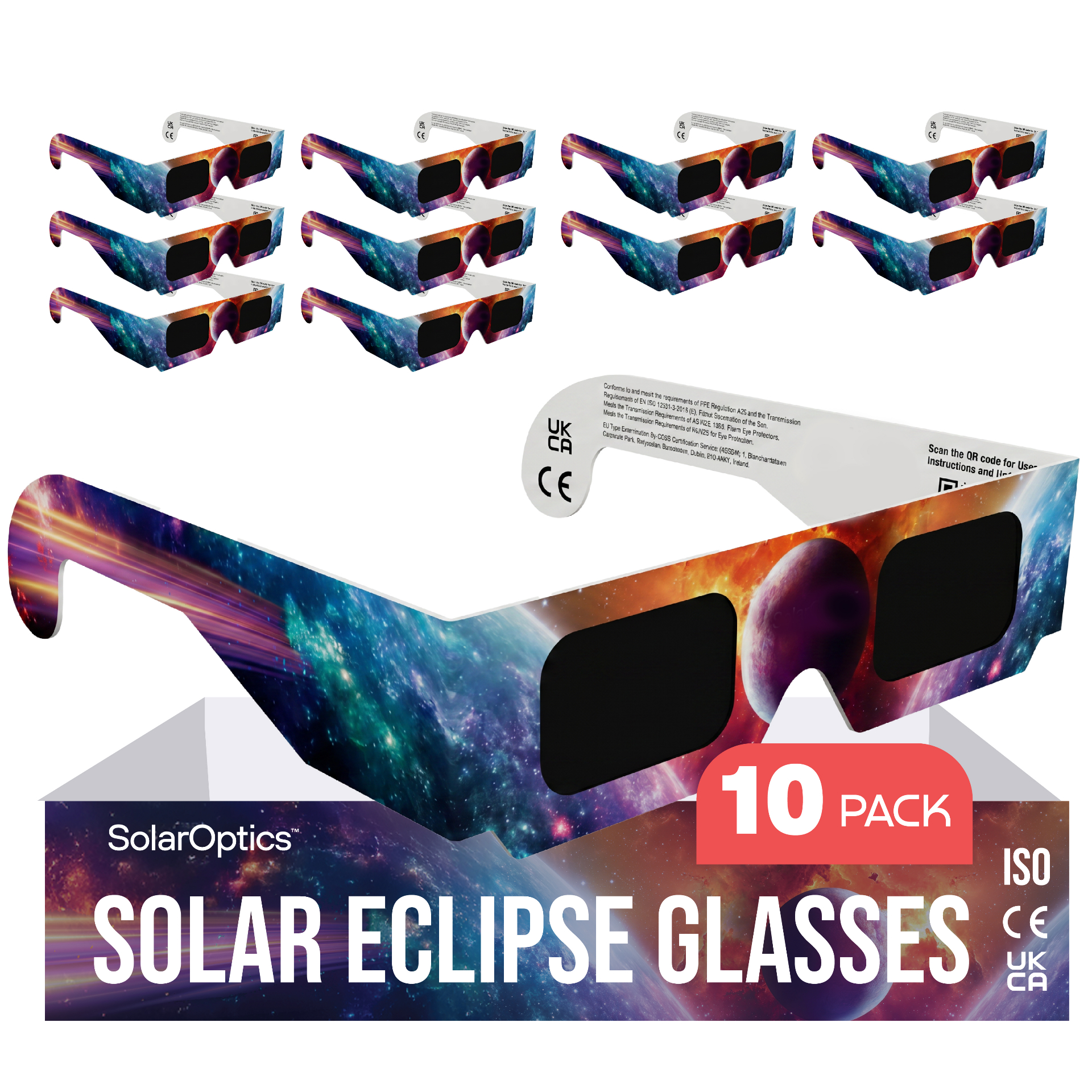 SolarOptics 10-Pack certified solar eclipse glasses